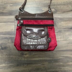 Beautiful Western Brown and Red Crossbody Bag